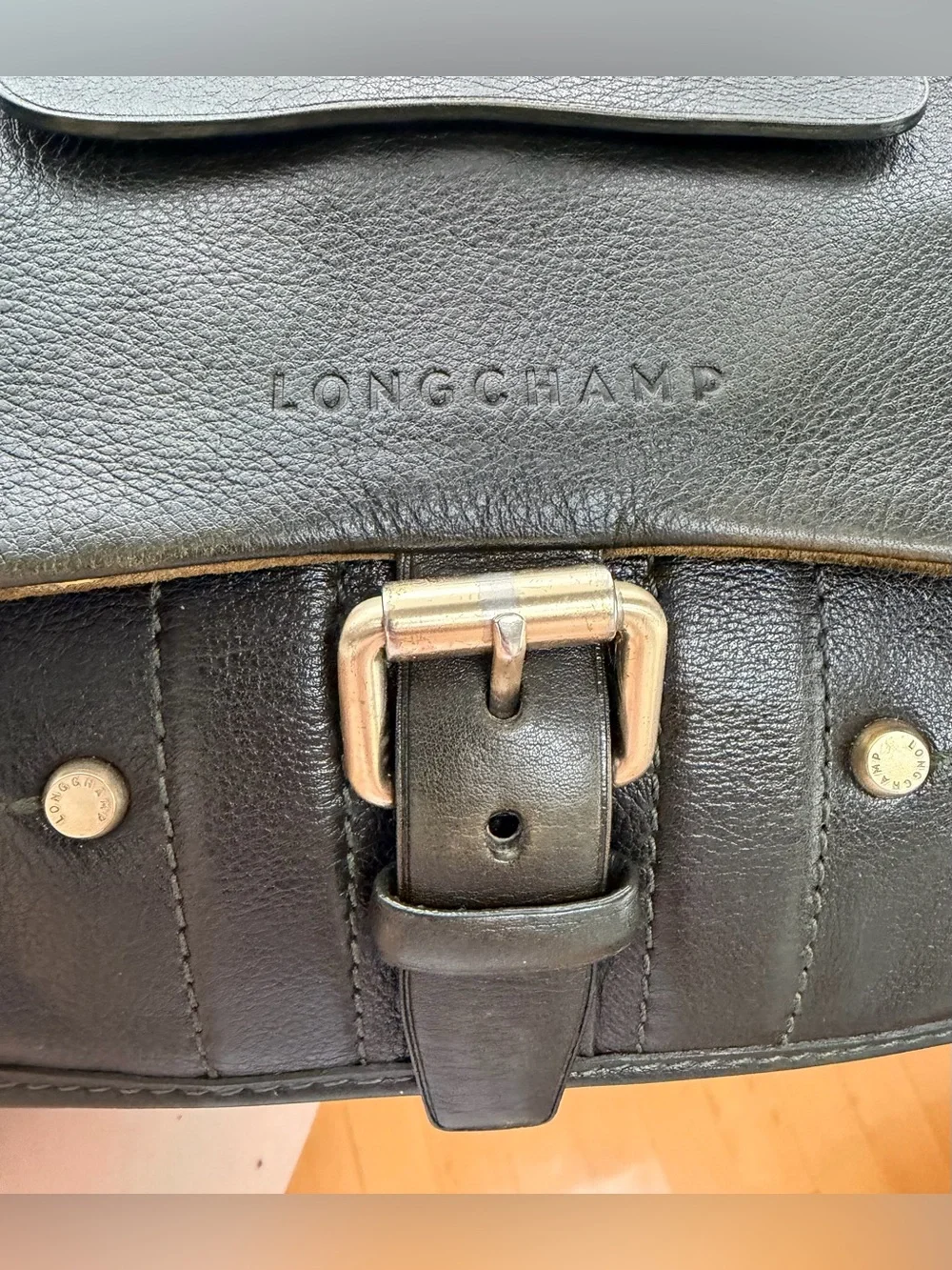 LONGCHAMP DARK GREEN BALZANE LEATHER BAG - Picture 7 of 15